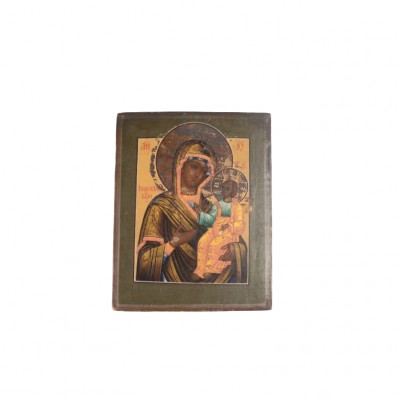 Ikona Matki Boskiej z Dzieciątkiem w typie Hodegetrii, koniec XIX w.
